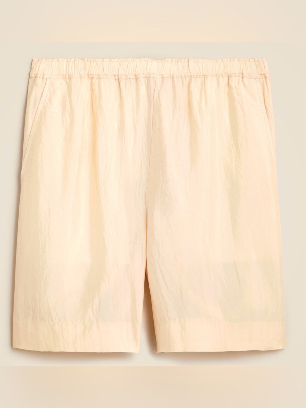 J. Crew Women's Cream Elastic-Waist Satin Stratus Bermuda Shorts